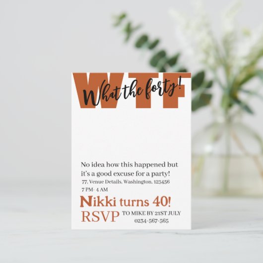 Personalisiert Was der vierzigste Geburtstag Postkarte (Stehend Vorderseite)