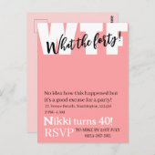 Personalisiert Was der vierzigste Geburtstag Postkarte (Vorne/Hinten)