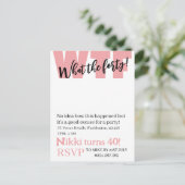 Personalisiert Was der vierzigste Geburtstag Postkarte (Stehend Vorderseite)