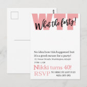 Personalisiert Was der vierzigste Geburtstag Postkarte (Vorne/Hinten)