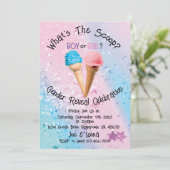 Personalisiert, was die Ergebnisse der Scoop-Gende Einladung (Stehend Vorderseite)