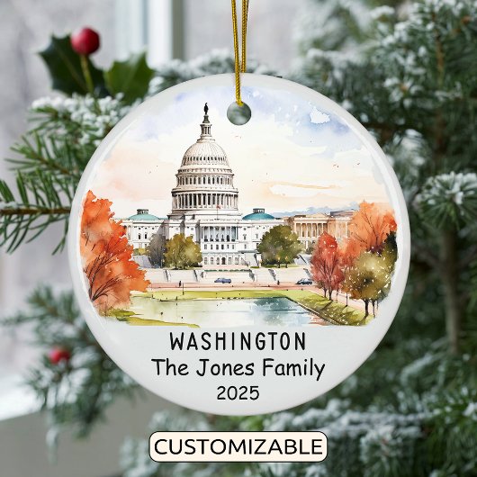 Personalisiert Washington Ornament, USA Keramik Ornament