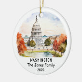 Personalisiert Washington Ornament, USA Keramik Ornament (Links)