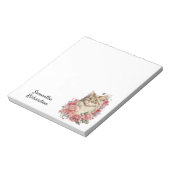 Personalisiert Watercolor Boho Cat Notizblock (Rotiert)
