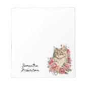Personalisiert Watercolor Boho Cat Notizblock (Vorderseite)
