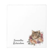 Personalisiert Watercolor Boho Cat Notizblock (Vorderseite)