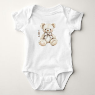 Personalisiert Watercolor Teddy Bear Baby Strampler