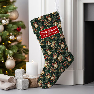 Personalisiert Watercolor Weihnachten Strumpf Vint Großer Weihnachtsstrumpf