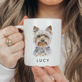 Personalisiert Watercolor Yorkie Dog Lover Tasse