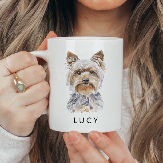 Personalisiert Watercolor Yorkie Dog Lover Tasse