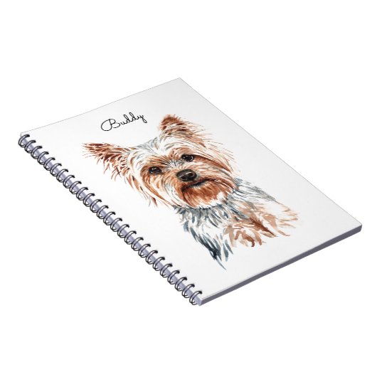 Personalisiert Watercolor Yorkie Notizblock (Rechte Seite)