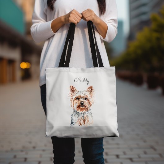 Personalisiert Watercolor Yorkie Tasche