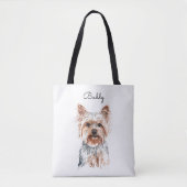 Personalisiert Watercolor Yorkie Tasche (Vorderseite)
