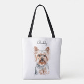 Personalisiert Watercolor Yorkie Tasche (Rückseite)