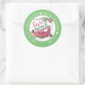 Personalisiert Watermelon 2. Geburtstag Party Runder Aufkleber (Tasche)