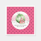 Personalisiert Watermelon Geburtstag Serviette (Vorderseite)