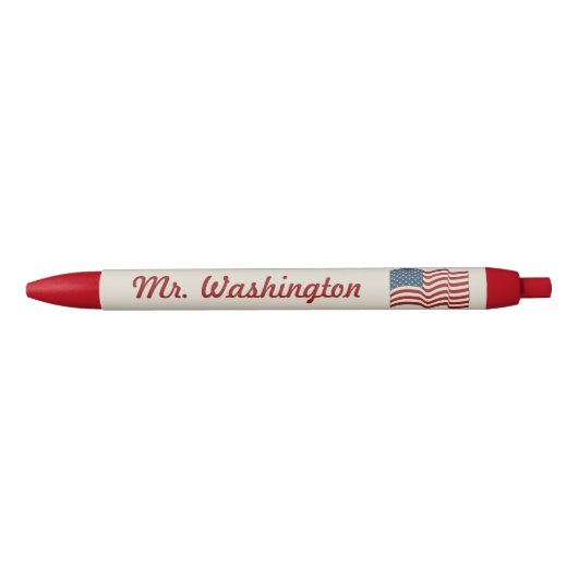 Personalisiert Waving American Flag Pen Kugelschreiber (Vorderseite)