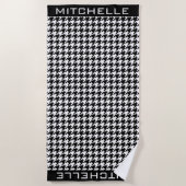 Personalisiert WB Hahnentrittmuster Beach Handtuch (Vorderseite)