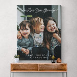 Personalisiert We Liebe You Grandpa Foto Script Leinwanddruck<br><div class="desc">Personalisiert We Liebe You Grandpa Foto mit Script Typografy Leinwand (alle Texte können angepasst werden)</div>