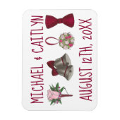 Personalisiert Wedding Bell Blume Bowtie Bouquet Magnet (Vertikal)
