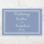 Personalisiert Wedding Dusty Blue Mini Schaumweinetikett (Einzelnes Label)