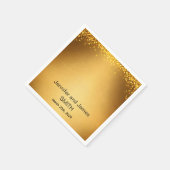 Personalisiert Wedding Gold Confetti Glitzer Serviette (Ecke)
