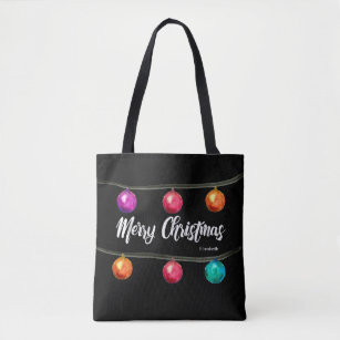 Personalisiert, Weihnachten, Aquarellbällchen Tasche