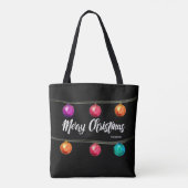 Personalisiert, Weihnachten, Aquarellbällchen Tasche (Rückseite)
