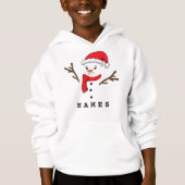 Personalisiert Weihnachten Funny Snowman Kid Boy Hoodie (Vorderseite)