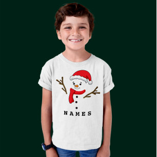 Personalisiert Weihnachten Funny Snowman Kid Boy T-Shirt