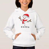 Personalisiert Weihnachten Funny Snowman Kid Girl Hoodie (Vorderseite)