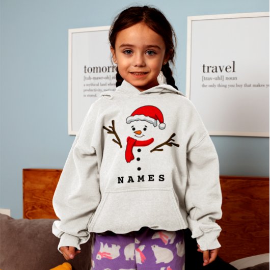 Personalisiert Weihnachten Funny Snowman Kid Girl Hoodie