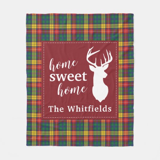 Personalisiert Weihnachten Tartan Clan Buchanan Ka Fleecedecke (Vorderseite)