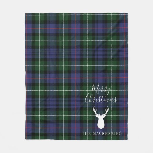 Personalisiert Weihnachten Tartan Clan MacKenzie K Fleecedecke (Vorderseite)