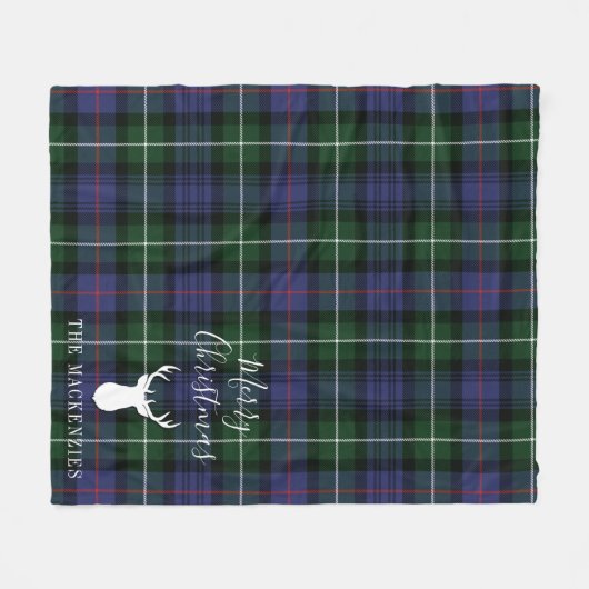 Personalisiert Weihnachten Tartan Clan MacKenzie K Fleecedecke (Vorderseite (Horizontal))