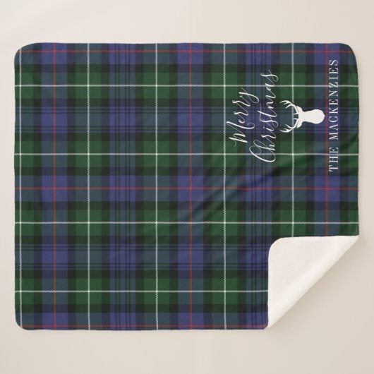 Personalisiert Weihnachten Tartan Clan MacKenzie K Sherpadecke (Vorderseite (Horizontal))