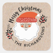 Personalisiert Weihnachten Weihnachten Quadratischer Aufkleber (Vorderseite)