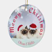 Personalisiert Weihnachten zwei Katzen Ornament (Links)
