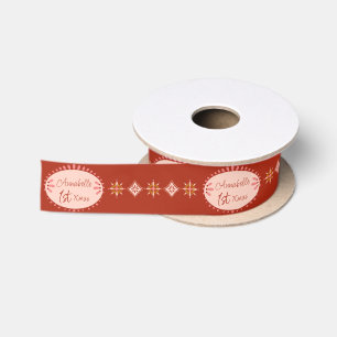 Personalisiert Weihnachts-Luxus-Muster Satinband
