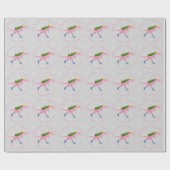 Personalisiert Weihnachts-Skaten Pink Dinosaurier Geschenkpapier (Flach)
