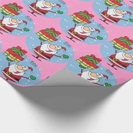 Personalisiert Weihnachtsgeschenk Idee Cartoon Geschenkpapier (Ecke)