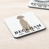 Personalisiert Weimaraner Getränkeuntersetzer (Linke Seite)