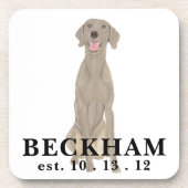 Personalisiert Weimaraner Getränkeuntersetzer (Vorderseite)