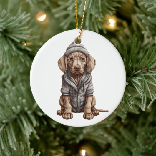 Personalisiert Weimaraner Hund Keramik Ornament (Baum)