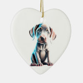 Personalisiert Weimaraner Welpe Keramik Ornament (Rechts)