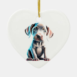 Personalisiert Weimaraner Welpe Keramik Ornament