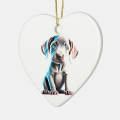 Personalisiert Weimaraner Welpe Keramik Ornament (Links)