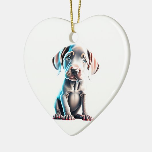 Personalisiert Weimaraner Welpe Keramik Ornament (Links)