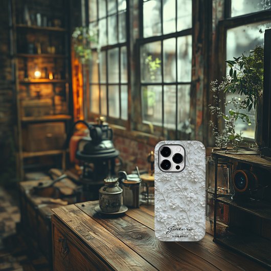 Personalisiert weiß bestickt mit Zitat Case-Mate iPhone Hülle