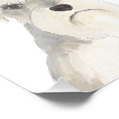 Personalisiert Weiß & Grau Schnauzer Art Fotodruck (Ecke)